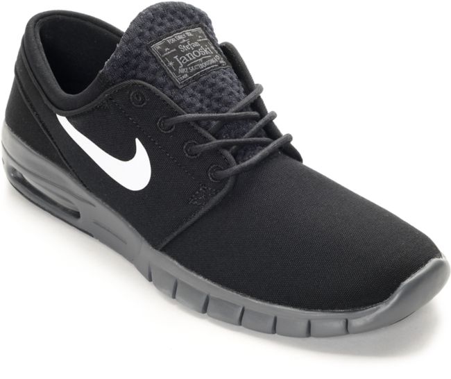 nike sb stefan janoski max schuh (white black dark grey)